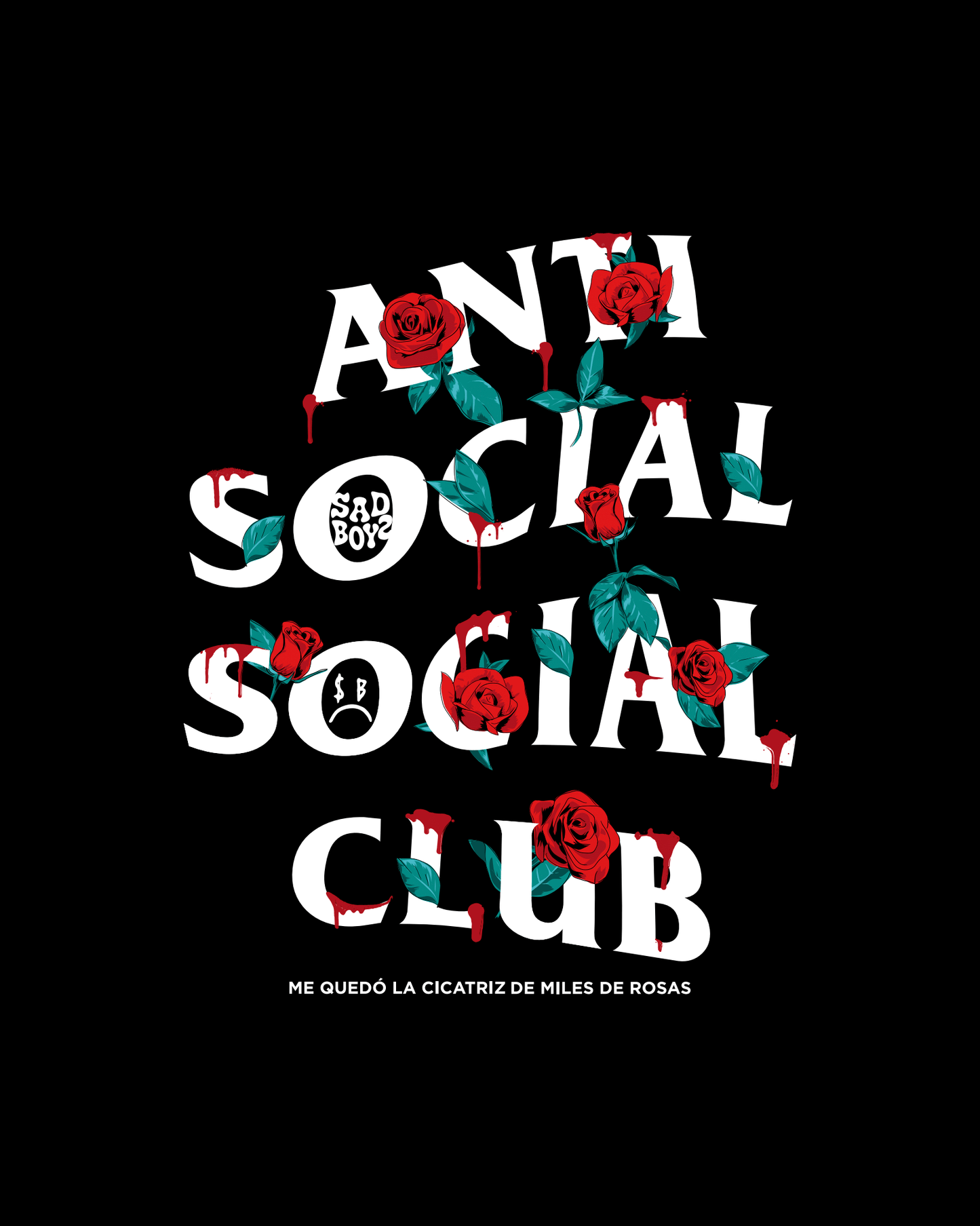 SADBOYZ x ASSC MILES DE ROSAS TEE - BLACK