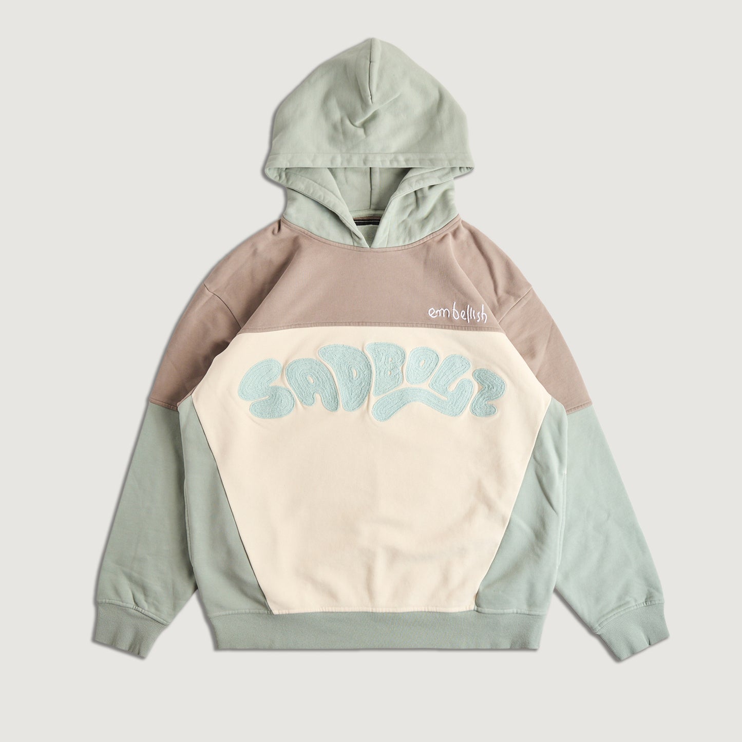 Embellish x Sad Boyz - Color Block Pullover Hoodie (Sea Foam)