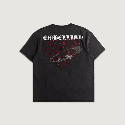Embellish x Sad Boyz - Safety Heart Tee (Washed Black)