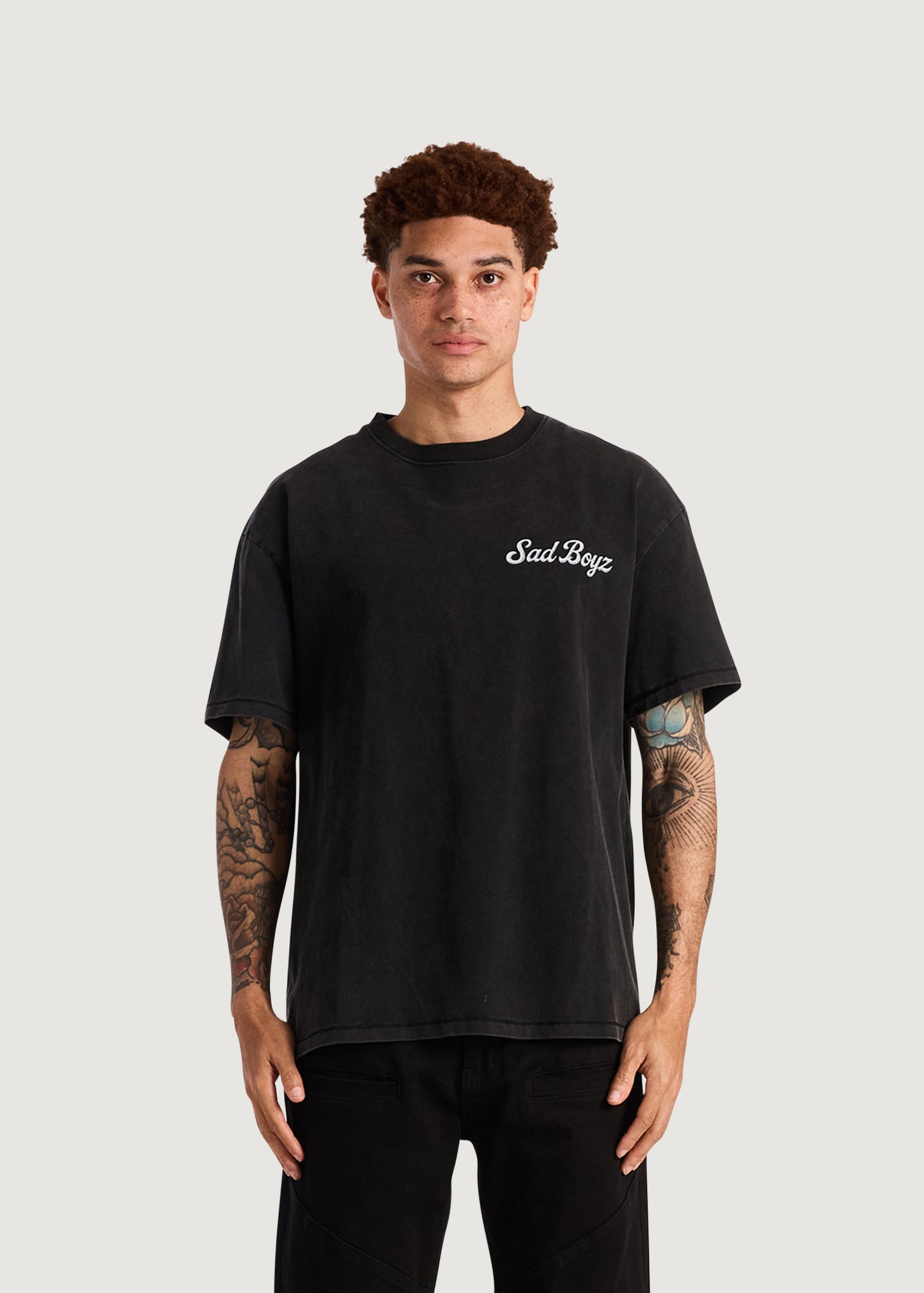 Embellish x Sad Boyz - Safety Heart Tee (Washed Black)