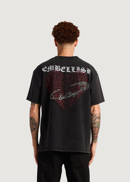 Embellish x Sad Boyz - Safety Heart Tee (Washed Black)