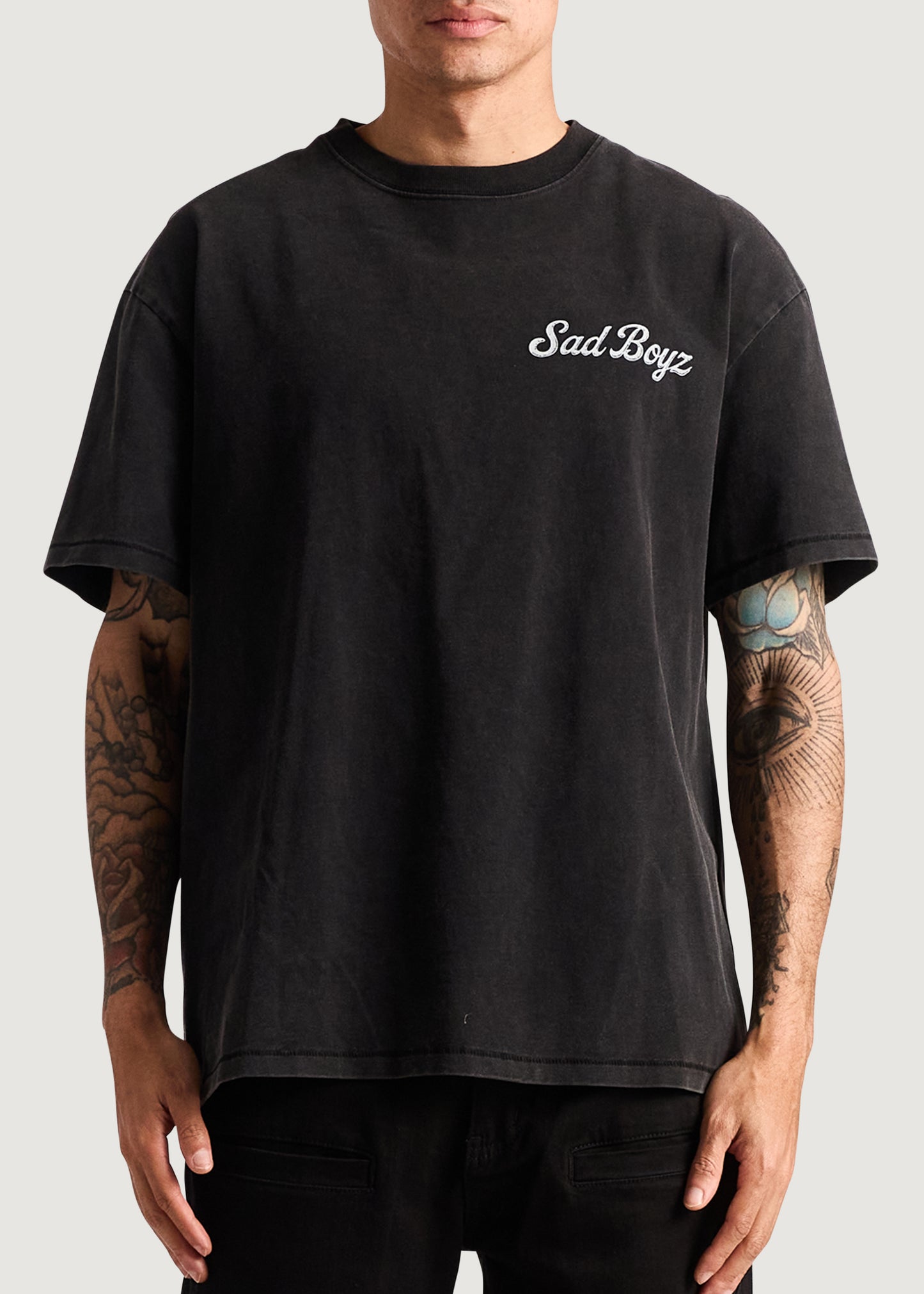 Embellish x Sad Boyz - Safety Heart Tee (Washed Black)