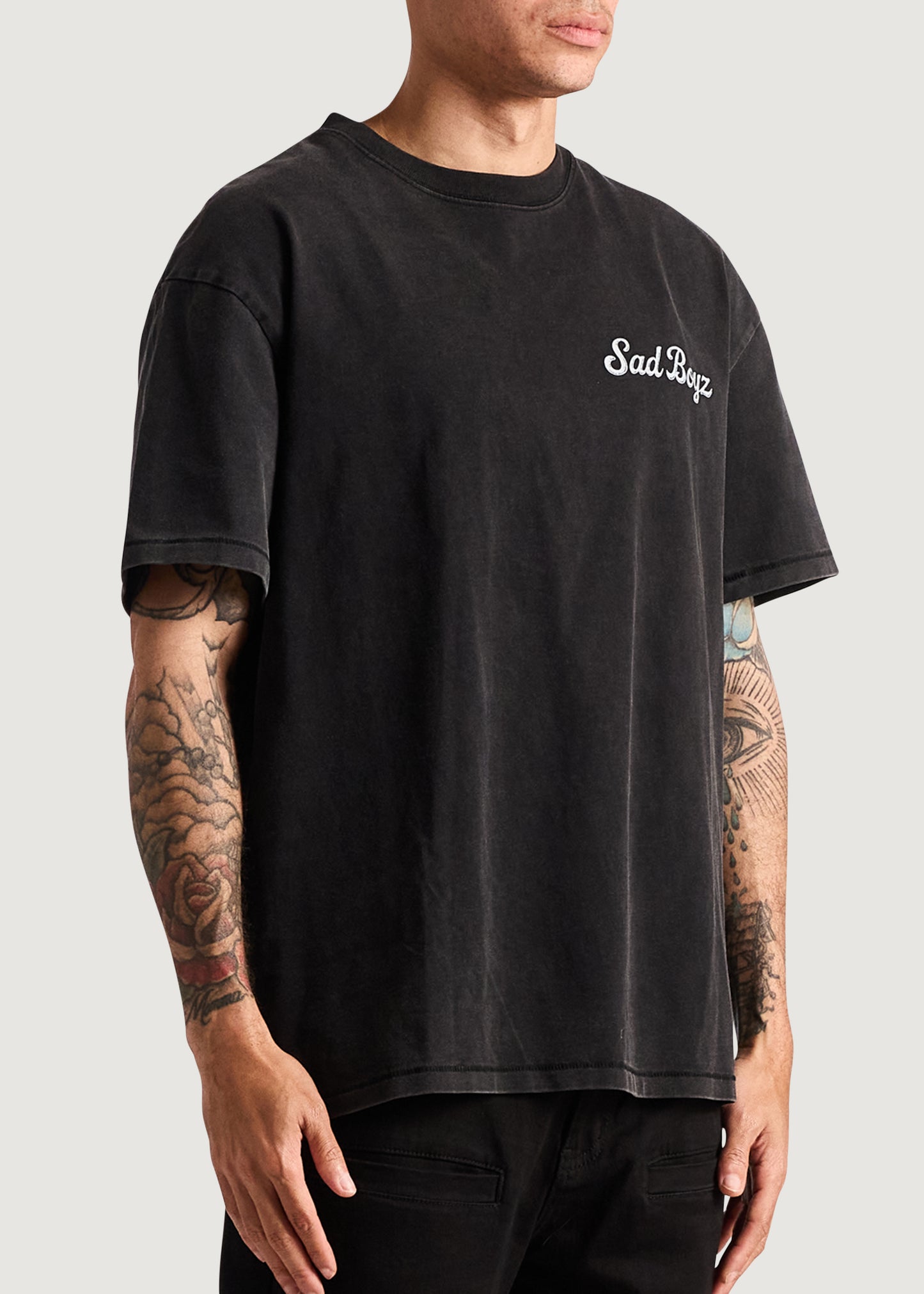 Embellish x Sad Boyz - Safety Heart Tee (Washed Black)