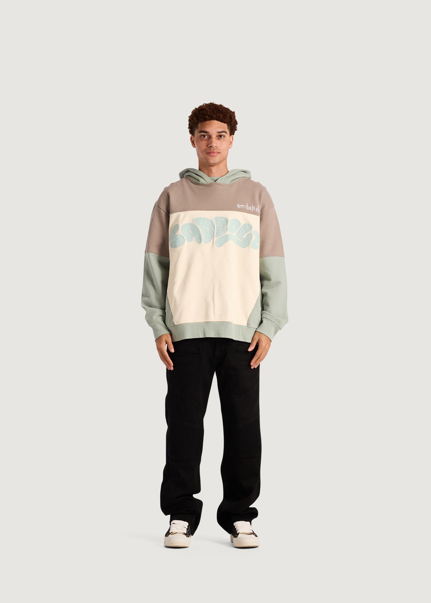 Embellish x Sad Boyz - Color Block Pullover Hoodie (Sea Foam)