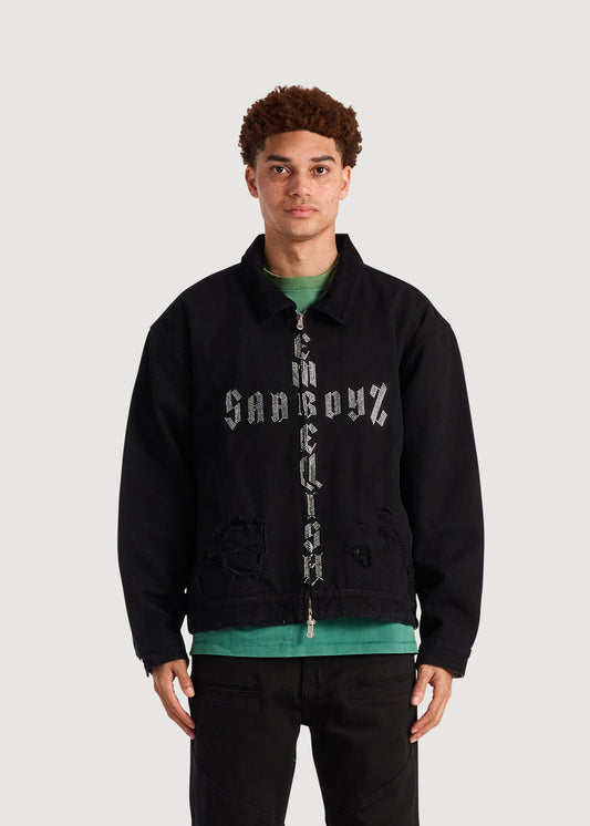 Embellish x Sad Boyz - Cross Logo Work Jacket (Black)