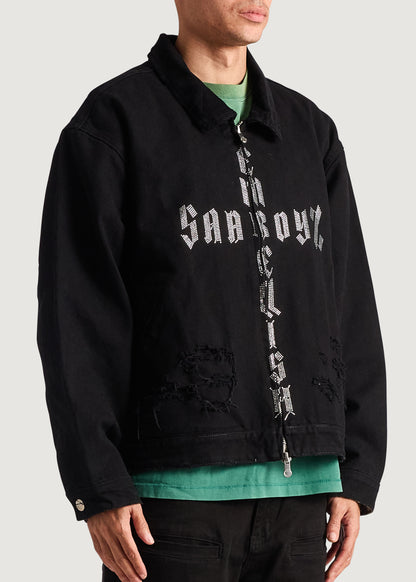 Embellish x Sad Boyz - Cross Logo Work Jacket (Black)