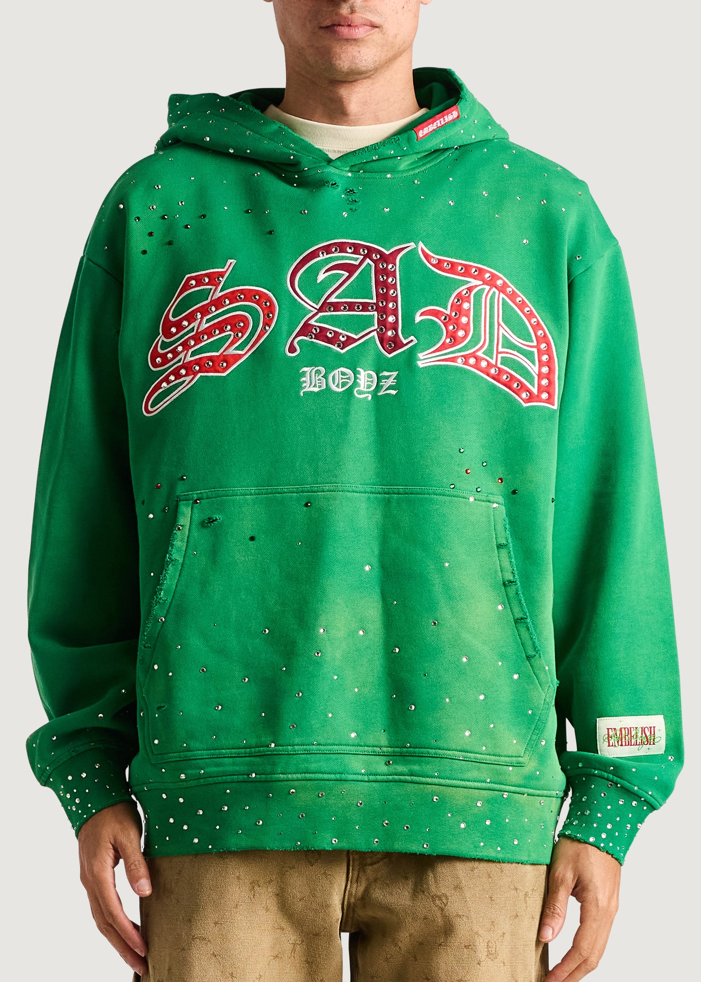 Embellish x Sad Boyz - Ode E Pullover Hoodie (Washed Green)