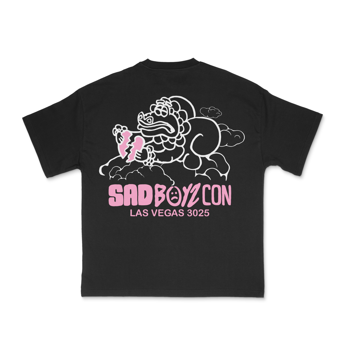 Dragon Cloud Tee Black - Pink Print
