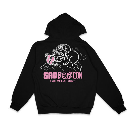 Dragon Cloud Zip-up Hoodie -  Pink Print