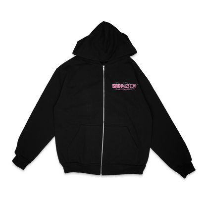 Dragon Cloud Zip-up Hoodie -  Pink Print