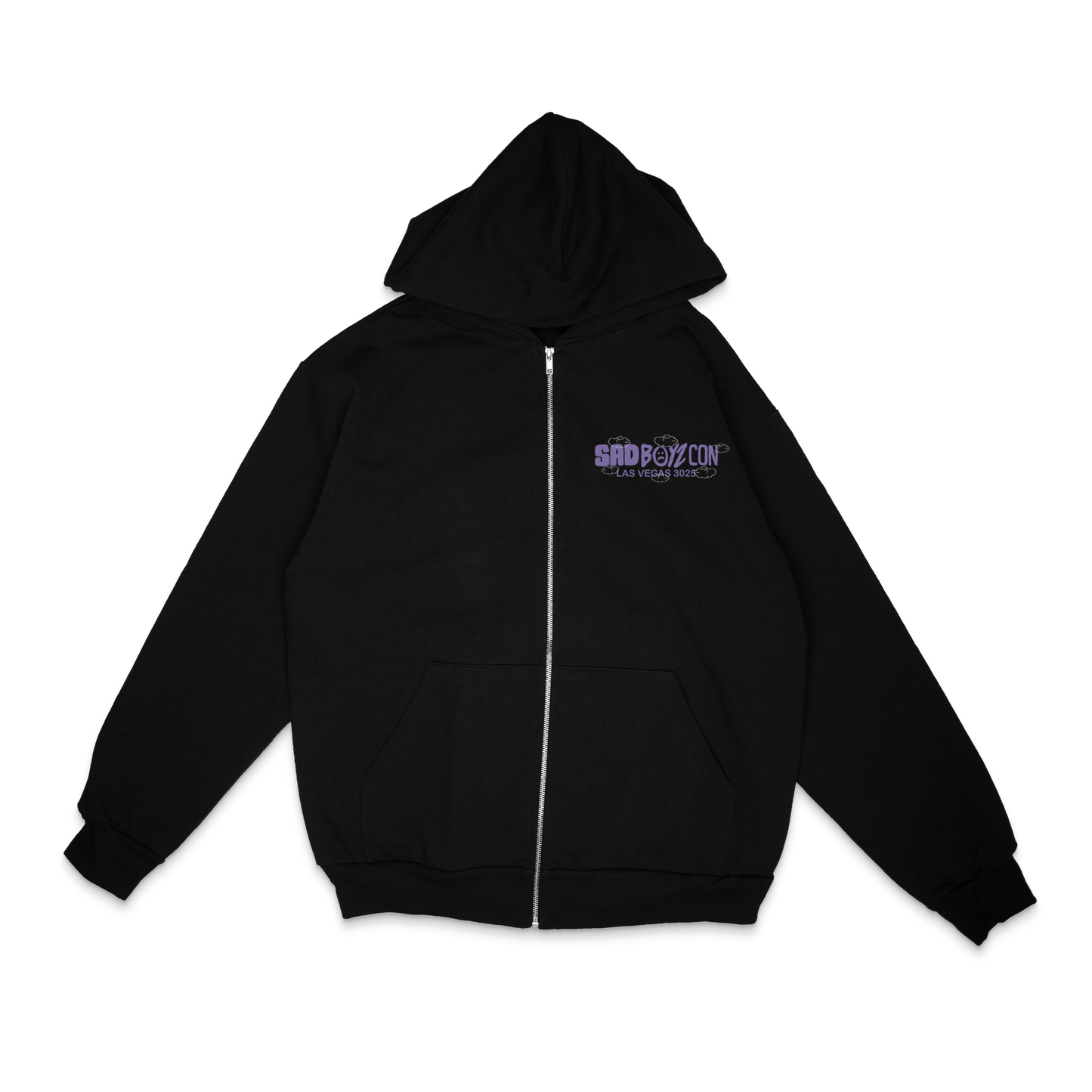 Dragon Cloud Zip-up Hoodie -  Purple Print