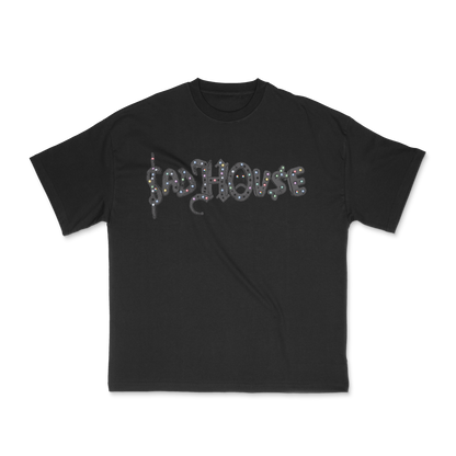 Sad House Rhinestone Tee Black