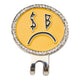 SAD FACE HAT CLIP - SILVER/YELLOW