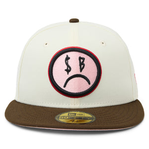 SB X NEW ERA SAD FACE FITTED HAT - OFF WHITE