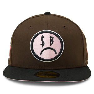 SB X NEW ERA SAD FACE FITTED HAT - BROWN