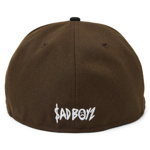 SB X NEW ERA SAD FACE FITTED HAT - BROWN