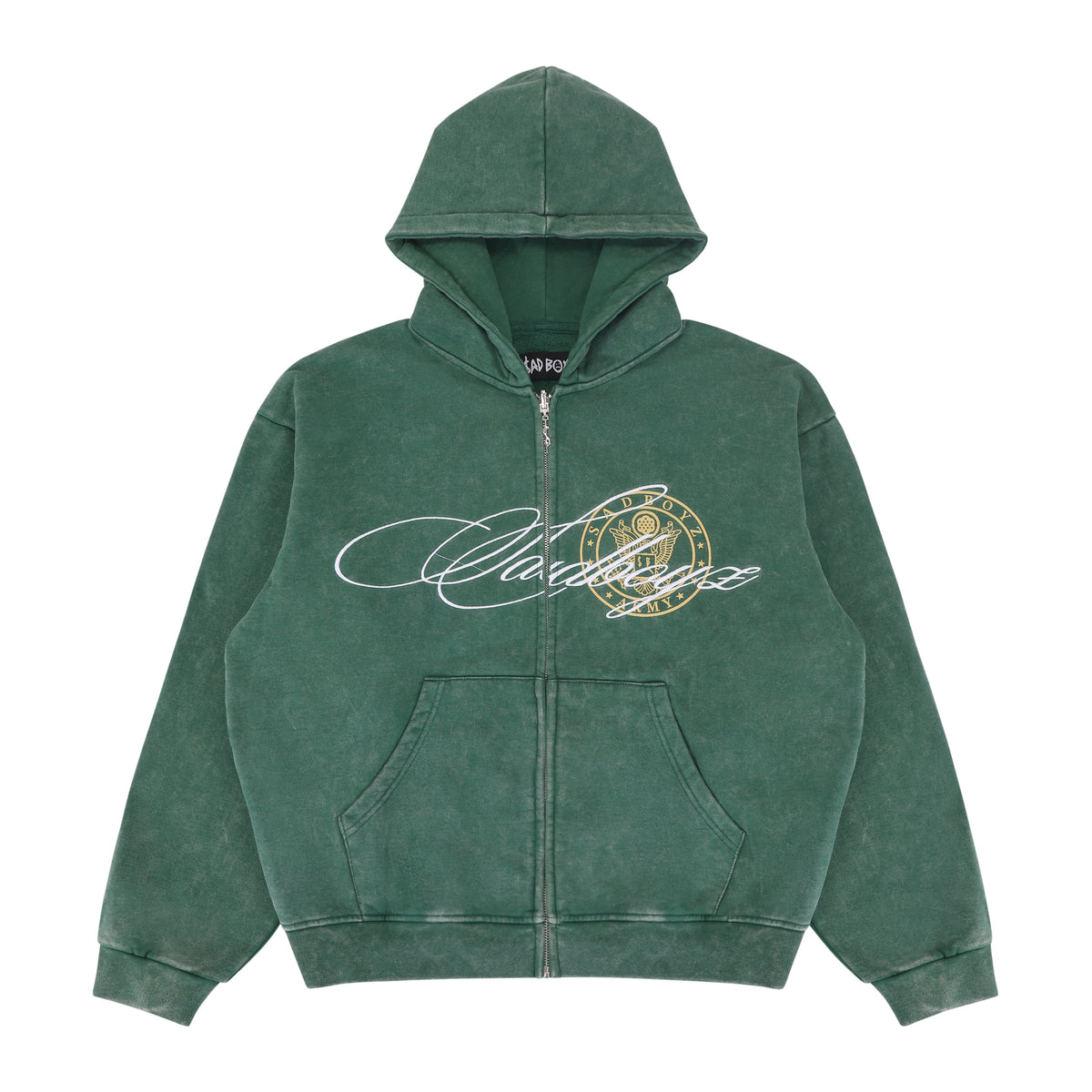 GREEN SCRIPT ZIP UP