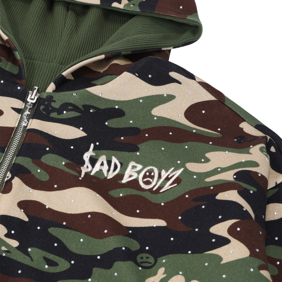 WOODLAND CAMO ZIP UP